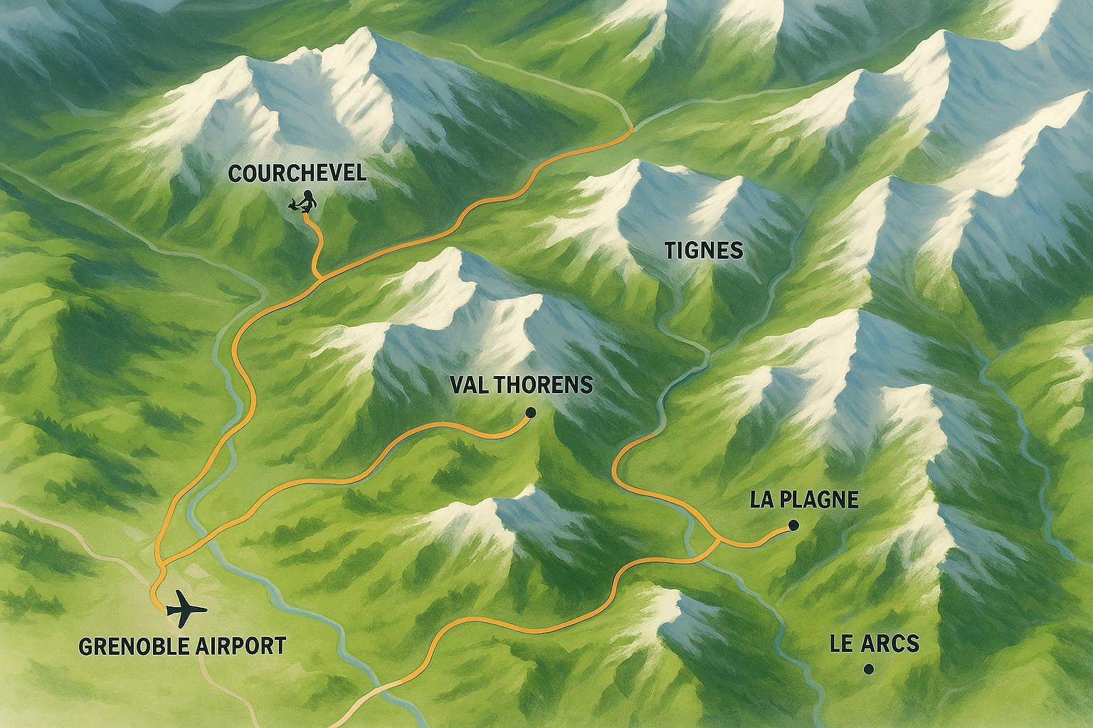 Grenoble to Courchevel Meribel Val thorens transfers